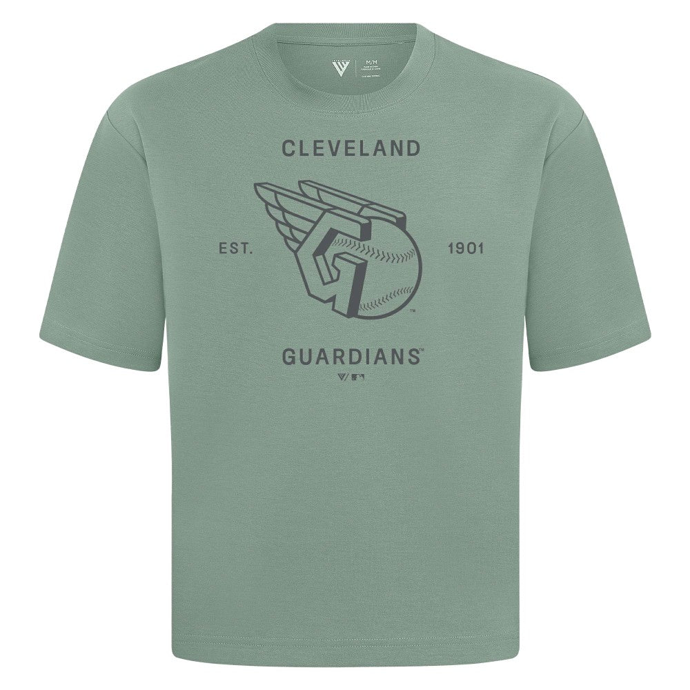 Green Cleveland Guardians Levelwear Crossway Oversized Luxe Signature Knit T-Shirt