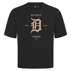 Black Detroit Tigers Levelwear Crossway Oversized Luxe Signature Knit T-Shirt