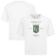 White Kansas City Royals Levelwear Crossway Oversized Luxe Signature Knit T-Shirt