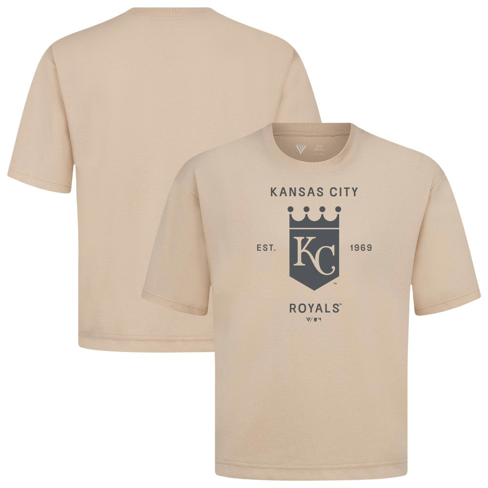 Khaki Kansas City Royals Levelwear Crossway Oversized Luxe Signature Knit T-Shirt