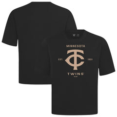 Black Minnesota Twins Levelwear Crossway Oversized Luxe Signature Knit T-Shirt