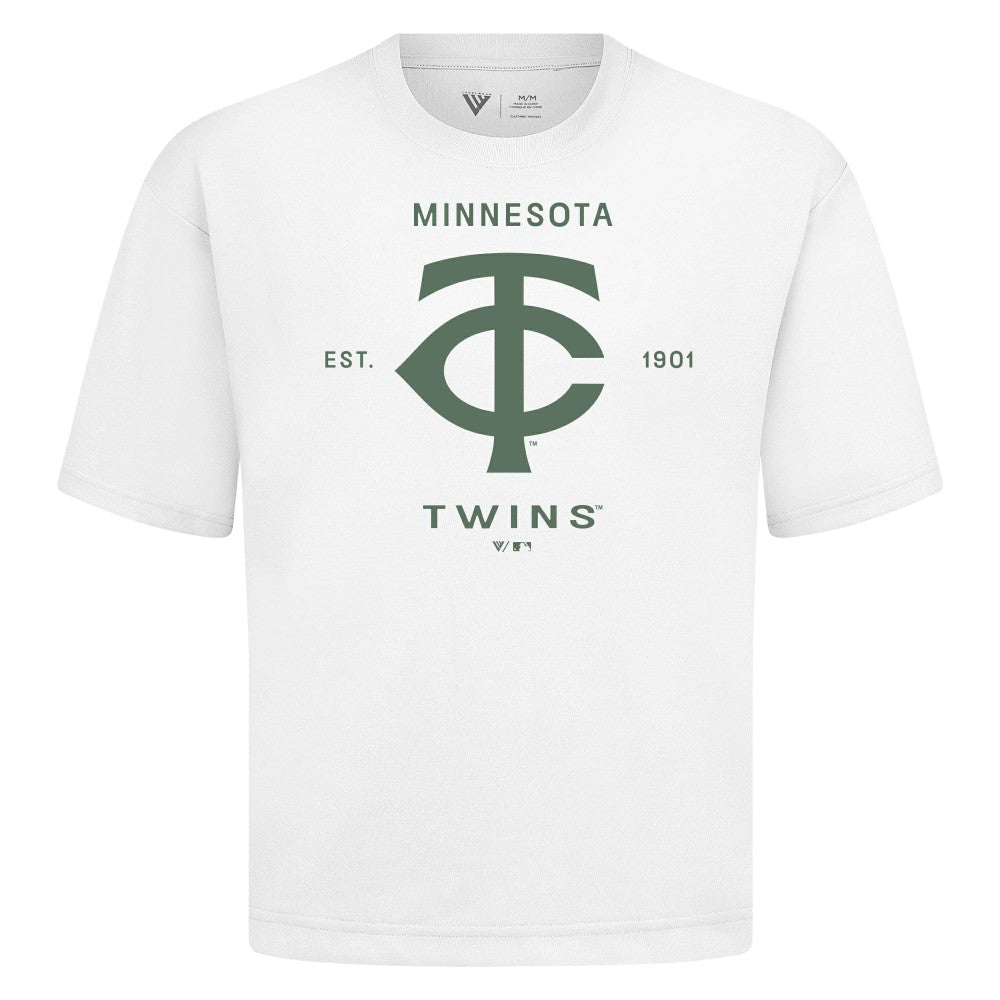 White Minnesota Twins Levelwear Crossway Oversized Luxe Signature Knit T-Shirt