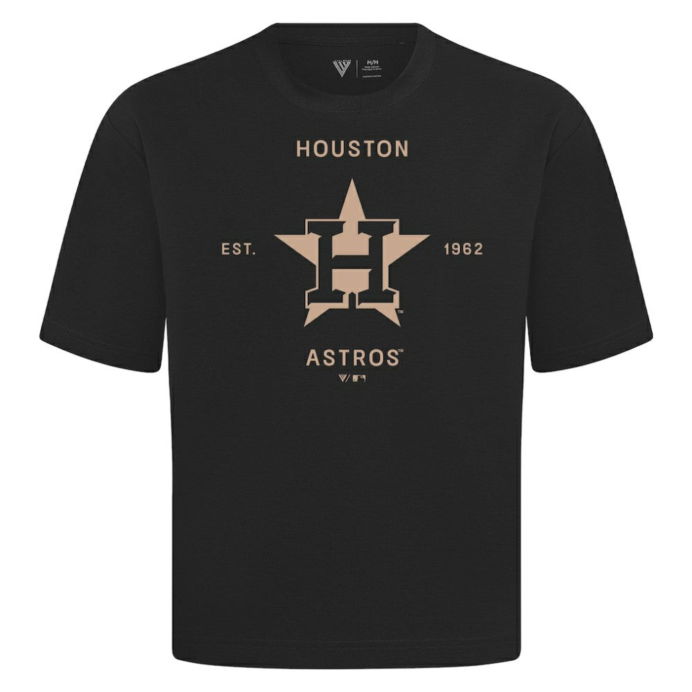 Black Houston Astros Levelwear Crossway Oversized Luxe Signature Knit T-Shirt