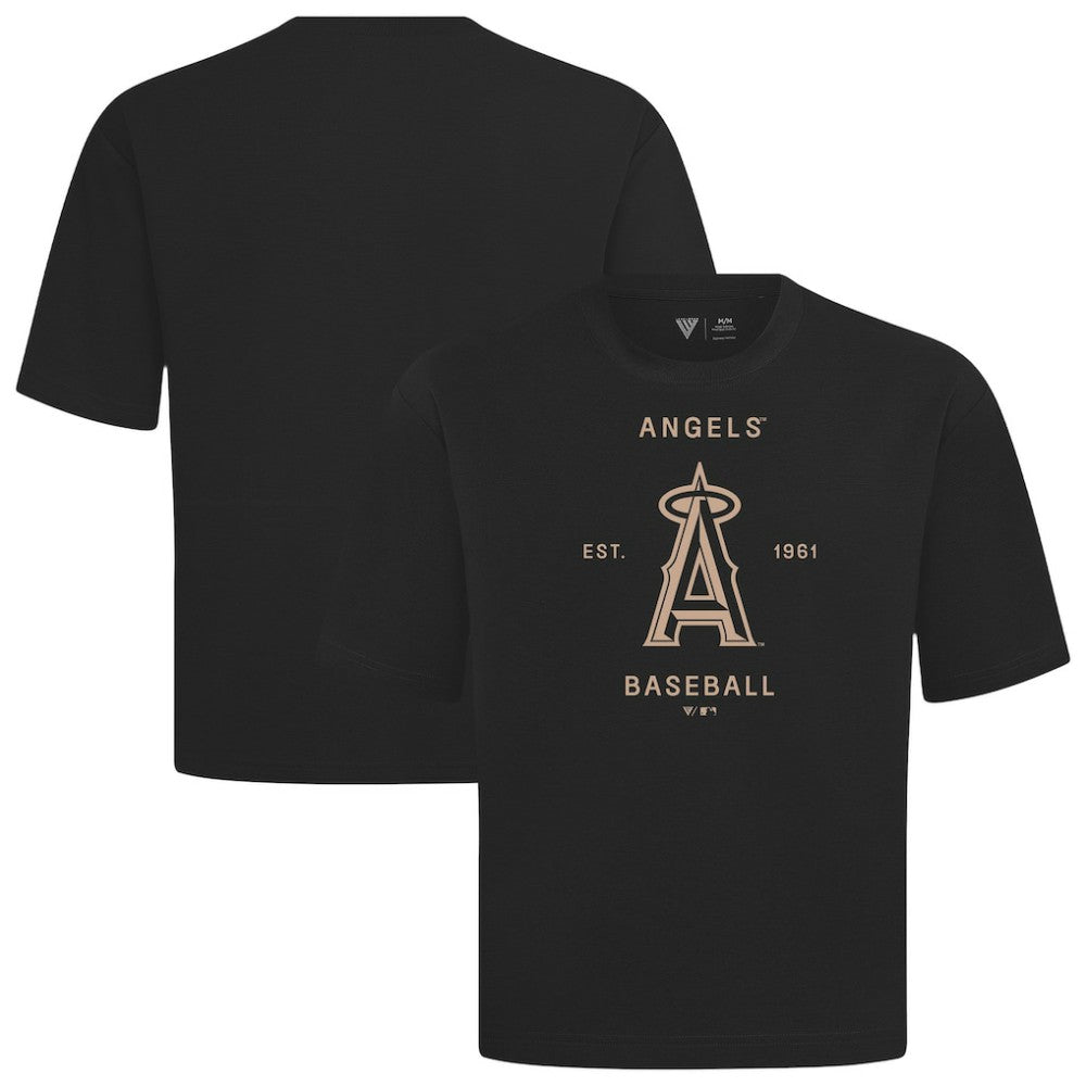Black Los Angeles Angels Levelwear Crossway Oversized Luxe Signature Knit T-Shirt