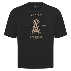 Black Los Angeles Angels Levelwear Crossway Oversized Luxe Signature Knit T-Shirt