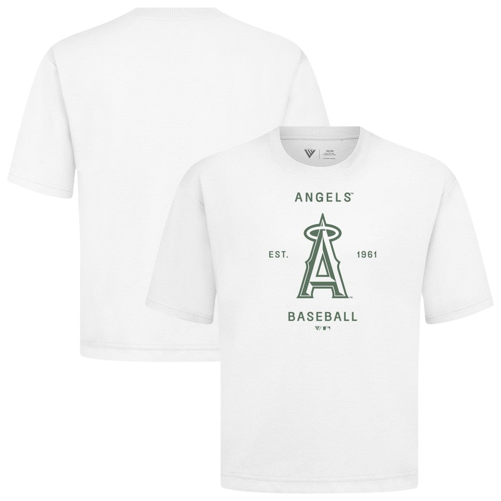 White Los Angeles Angels Levelwear Crossway Oversized Luxe Signature Knit T-Shirt