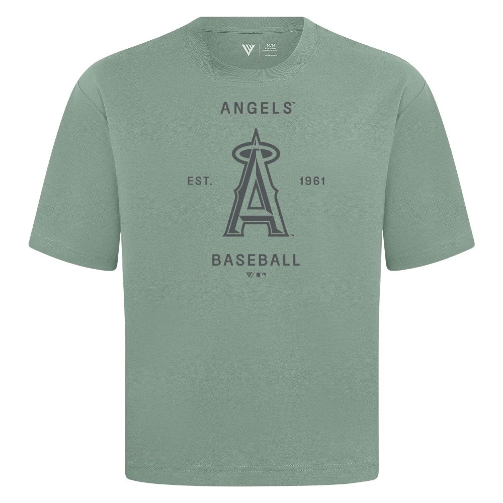 Green Los Angeles Angels Levelwear Crossway Oversized Luxe Signature Knit T-Shirt