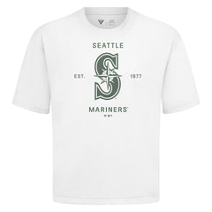 White Seattle Mariners Levelwear Crossway Oversized Luxe Signature Knit T-Shirt
