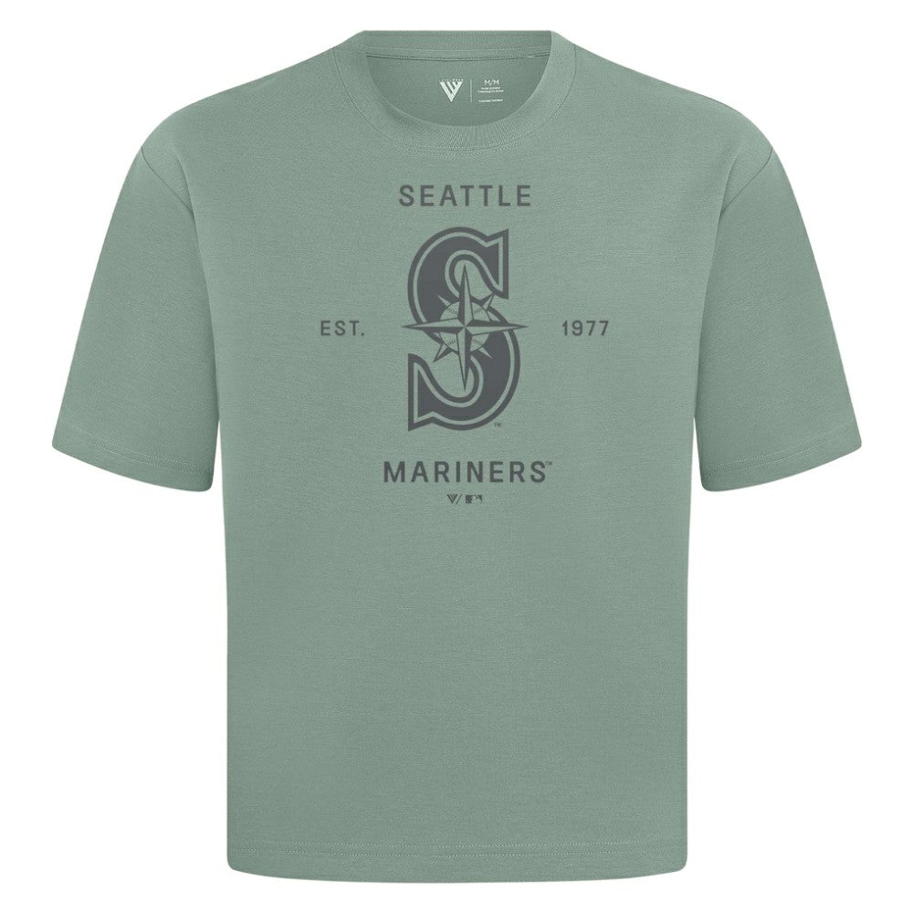 Green Seattle Mariners Levelwear Crossway Oversized Luxe Signature Knit T-Shirt
