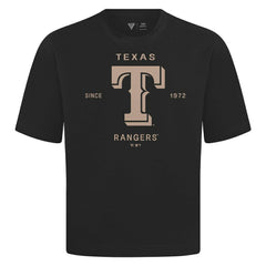 Black Texas Rangers Levelwear Crossway Oversized Luxe Signature Knit T-Shirt