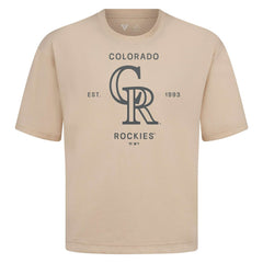 Khaki Colorado Rockies Levelwear Crossway Oversized Luxe Signature Knit T-Shirt