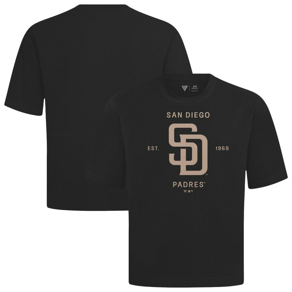 Black San Diego Padres Levelwear Crossway Oversized Luxe Signature Knit T-Shirt