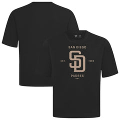 Black San Diego Padres Levelwear Crossway Oversized Luxe Signature Knit T-Shirt