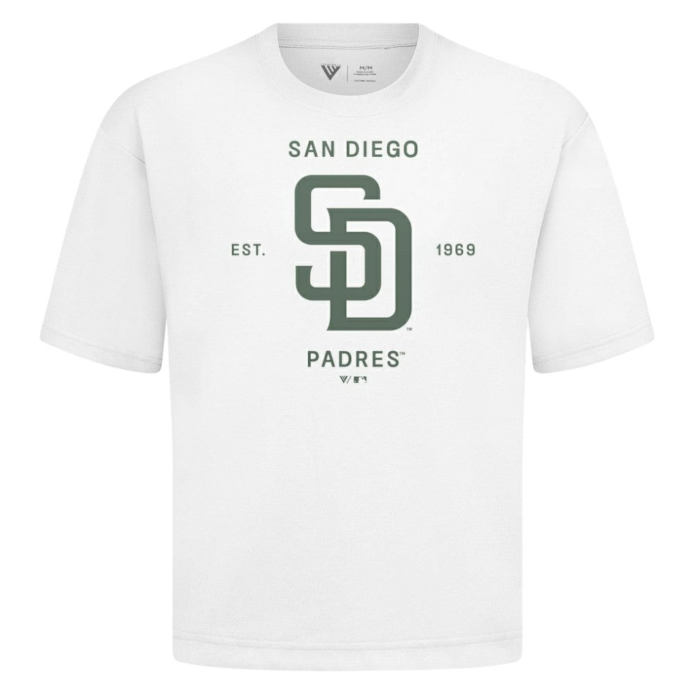 White San Diego Padres Levelwear Crossway Oversized Luxe Signature Knit T-Shirt