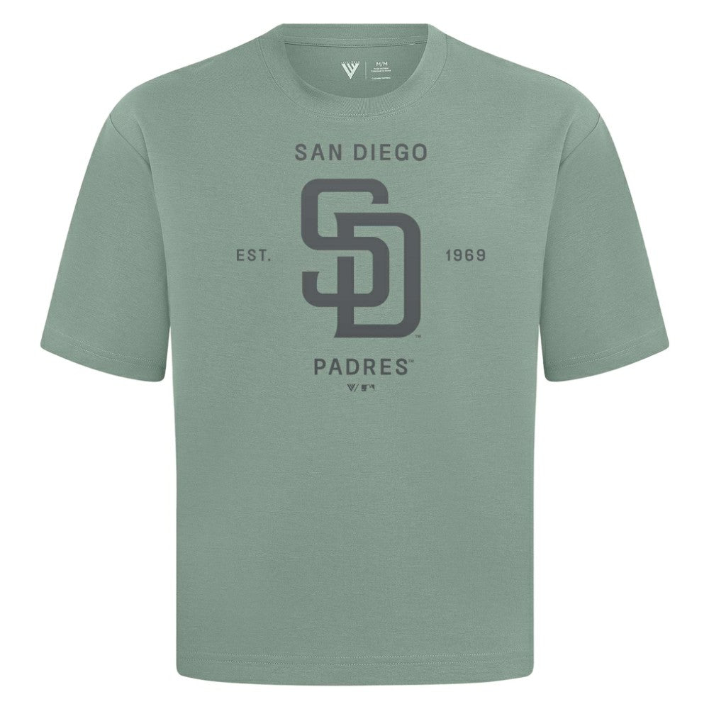 Green San Diego Padres Levelwear Crossway Oversized Luxe Signature Knit T-Shirt