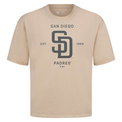 Khaki San Diego Padres Levelwear Crossway Oversized Luxe Signature Knit T-Shirt