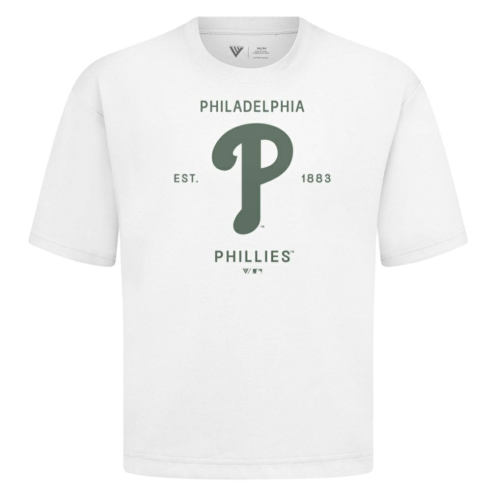 White Philadelphia Phillies Levelwear Crossway Oversized Luxe Signature Knit T-Shirt
