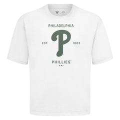 White Philadelphia Phillies Levelwear Crossway Oversized Luxe Signature Knit T-Shirt
