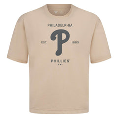 Khaki Philadelphia Phillies Levelwear Crossway Oversized Luxe Signature Knit T-Shirt