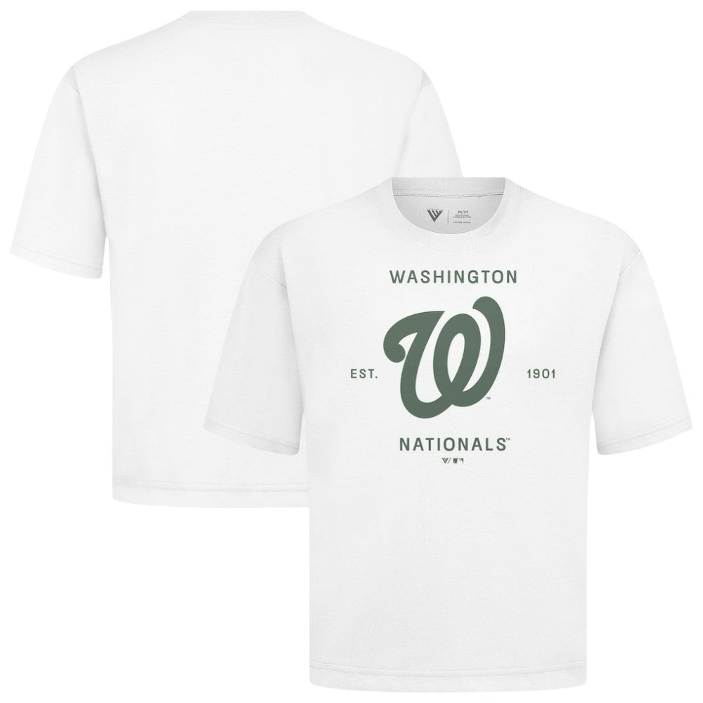 White Washington Nationals Levelwear Crossway Oversized Luxe Signature Knit T-Shirt