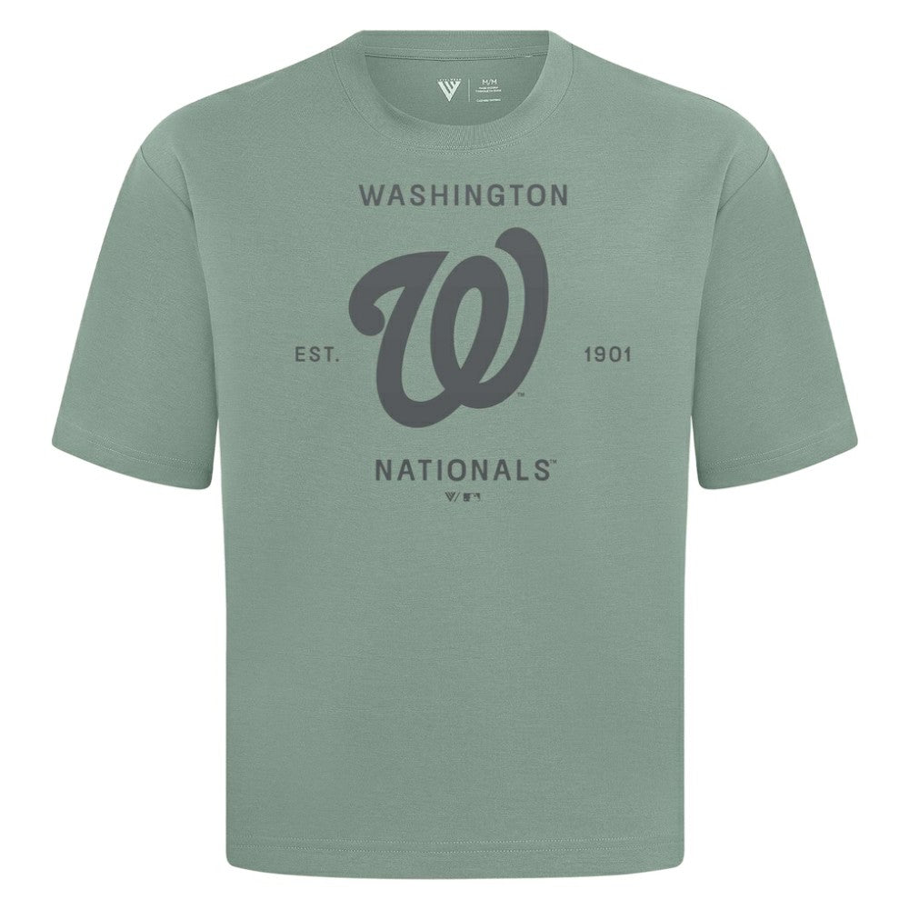 Green Washington Nationals Levelwear Crossway Oversized Luxe Signature Knit T-Shirt