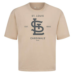 Khaki St. Louis Cardinals Levelwear Crossway Oversized Luxe Signature Knit T-Shirt