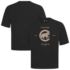 Black Chicago Cubs Levelwear Crossway Oversized Luxe Signature Knit T-Shirt