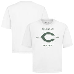 White Cincinnati Reds Levelwear Crossway Oversized Luxe Signature Knit T-Shirt
