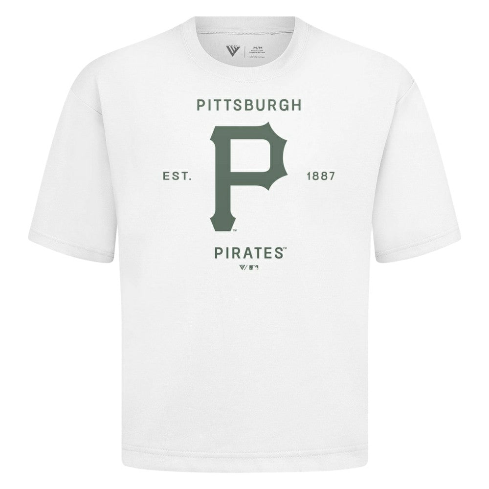 White Pittsburgh Pirates Levelwear Crossway Oversized Luxe Signature Knit T-Shirt