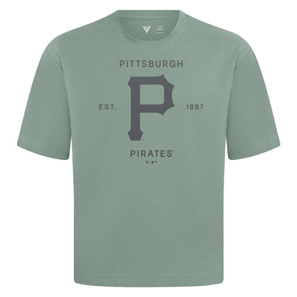 Green Pittsburgh Pirates Levelwear Crossway Oversized Luxe Signature Knit T-Shirt