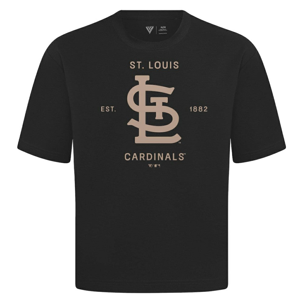Black St. Louis Cardinals Levelwear Crossway Oversized Luxe Signature Knit T-Shirt