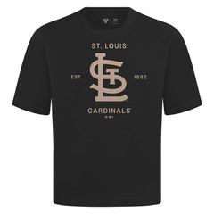 Black St. Louis Cardinals Levelwear Crossway Oversized Luxe Signature Knit T-Shirt