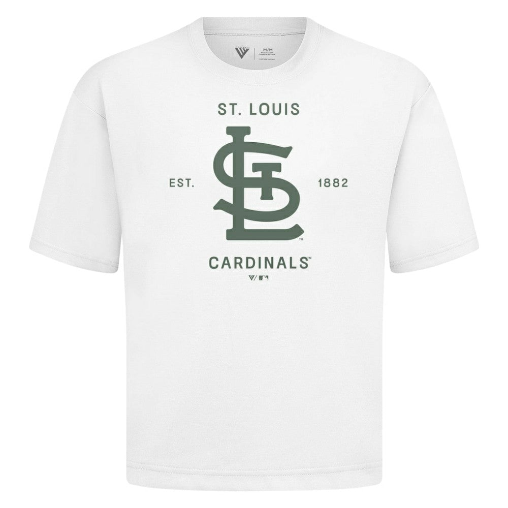 White St. Louis Cardinals Levelwear Crossway Oversized Luxe Signature Knit T-Shirt