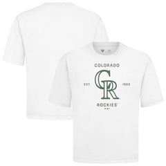 White Colorado Rockies Levelwear Crossway Oversized Luxe Signature Knit T-Shirt