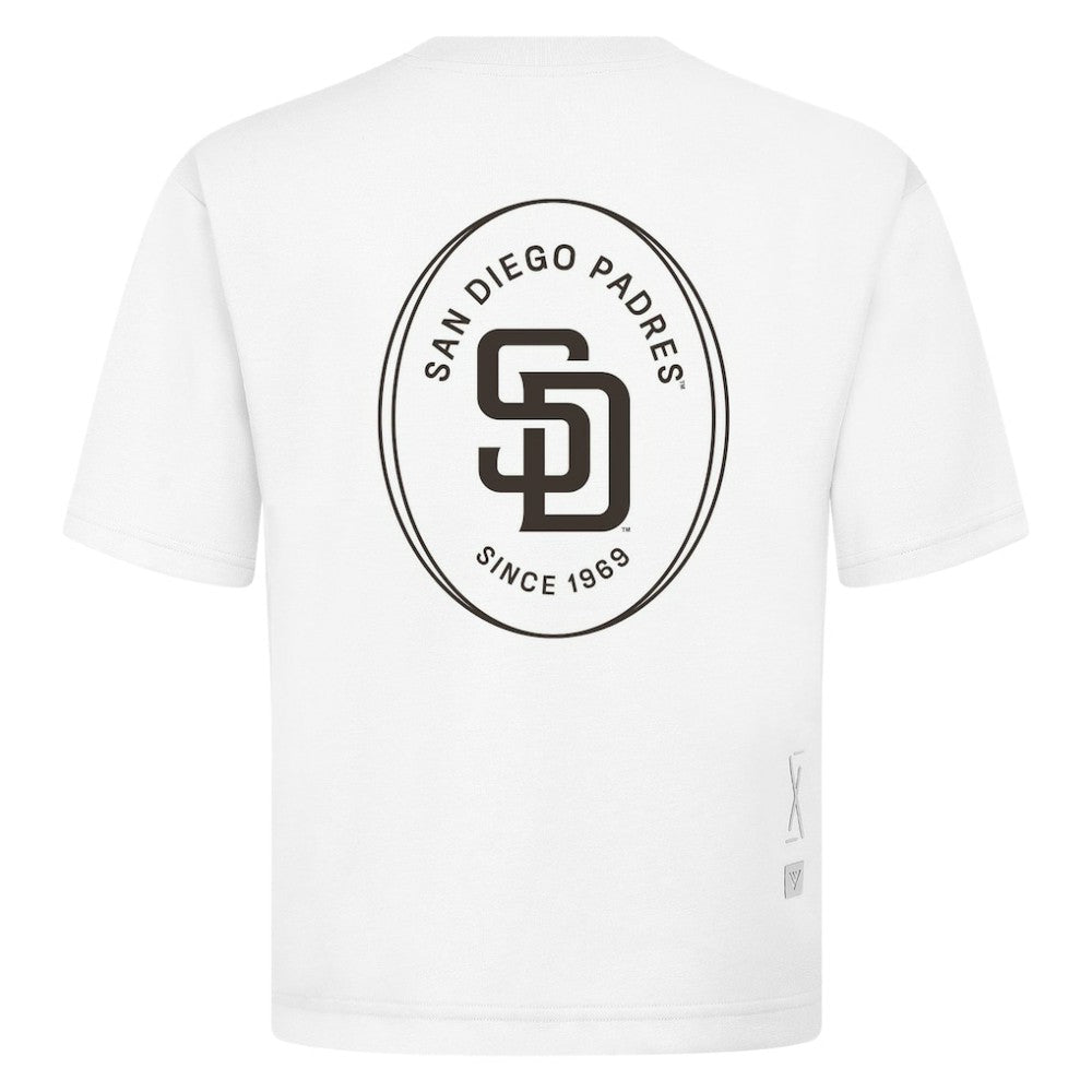 White San Diego Padres Levelwear Signet Oversized Luxe Signature Knit T-Shirt