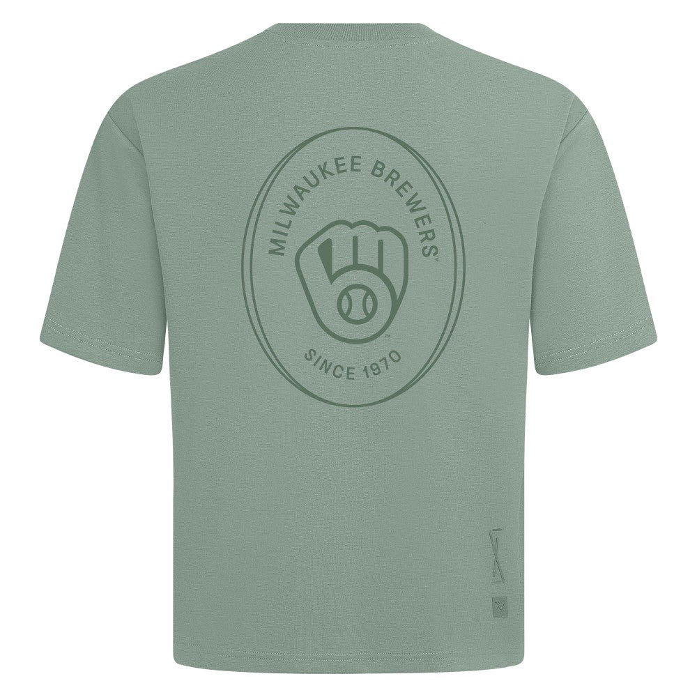 Green Milwaukee Brewers Levelwear Signet Oversized Luxe Signature Knit T-Shirt