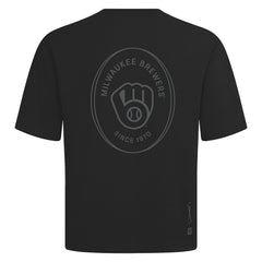 Black Milwaukee Brewers Levelwear Signet Oversized Luxe Signature Knit T-Shirt