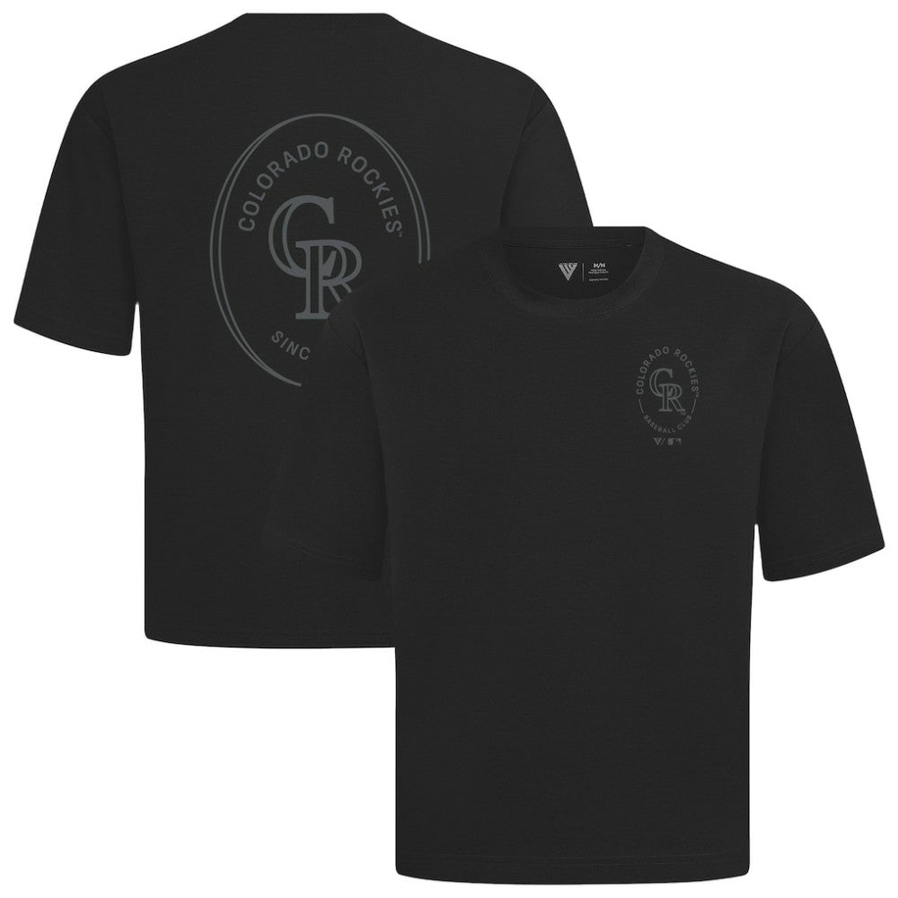 Black Colorado Rockies Levelwear Signet Oversized Luxe Signature Knit T-Shirt