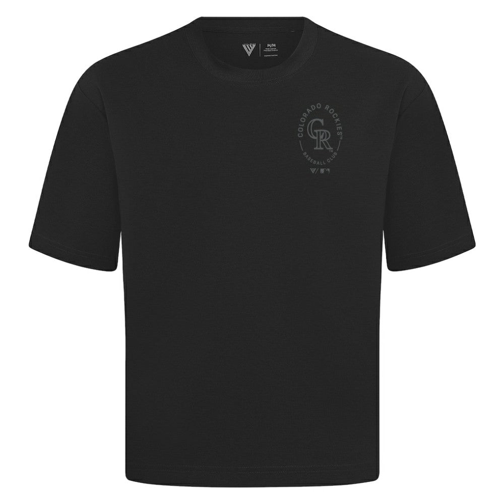 Black Colorado Rockies Levelwear Signet Oversized Luxe Signature Knit T-Shirt