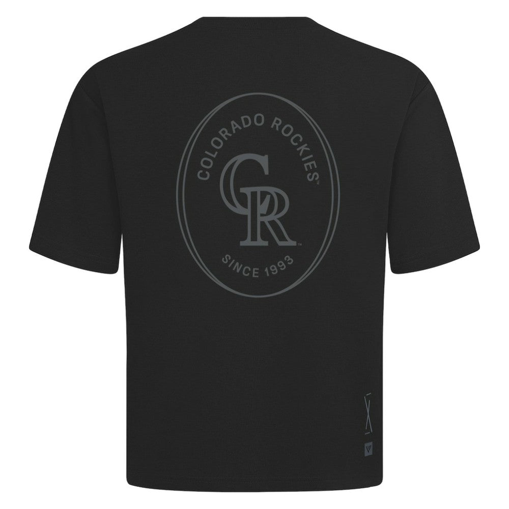Black Colorado Rockies Levelwear Signet Oversized Luxe Signature Knit T-Shirt