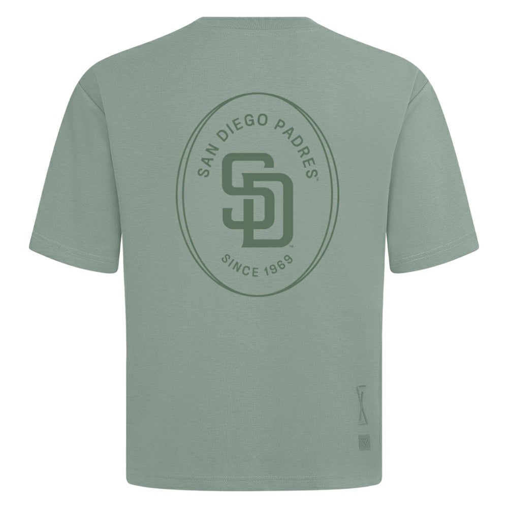 Green San Diego Padres Levelwear Signet Oversized Luxe Signature Knit T-Shirt