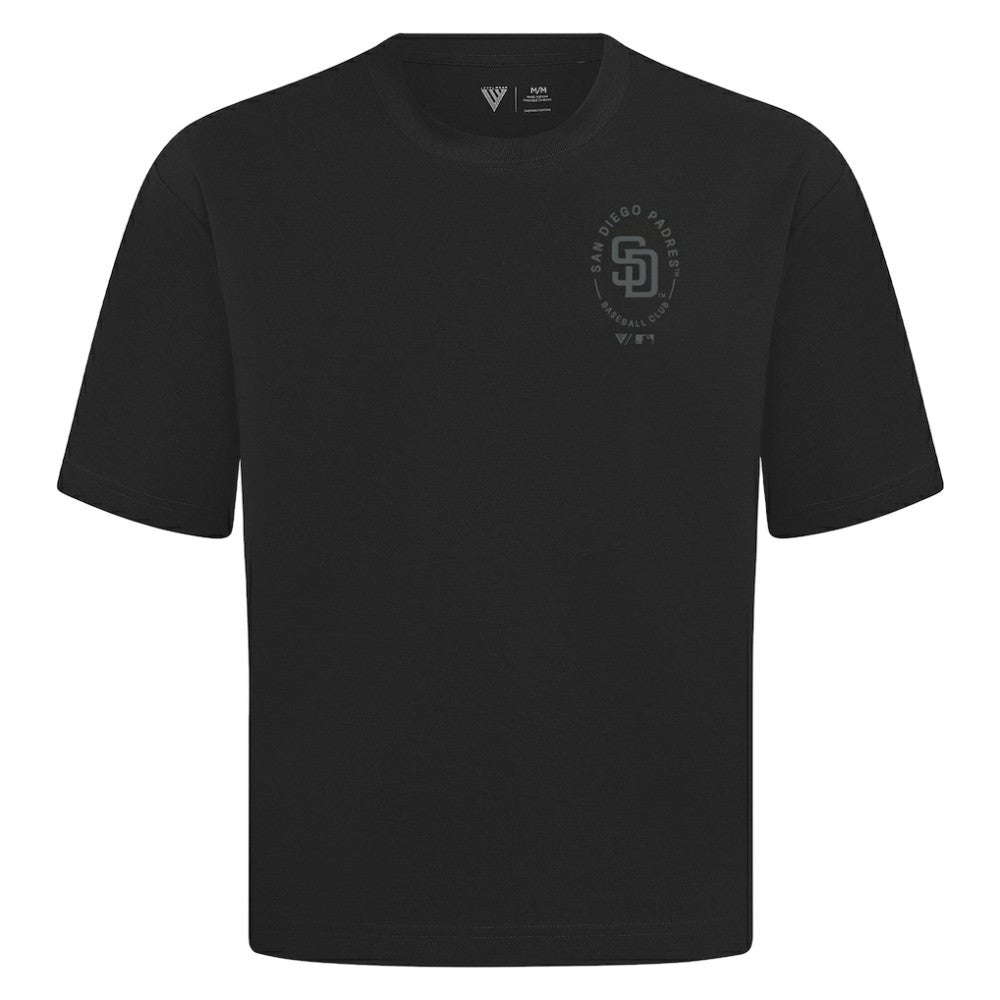 Black San Diego Padres Levelwear Signet Oversized Luxe Signature Knit T-Shirt