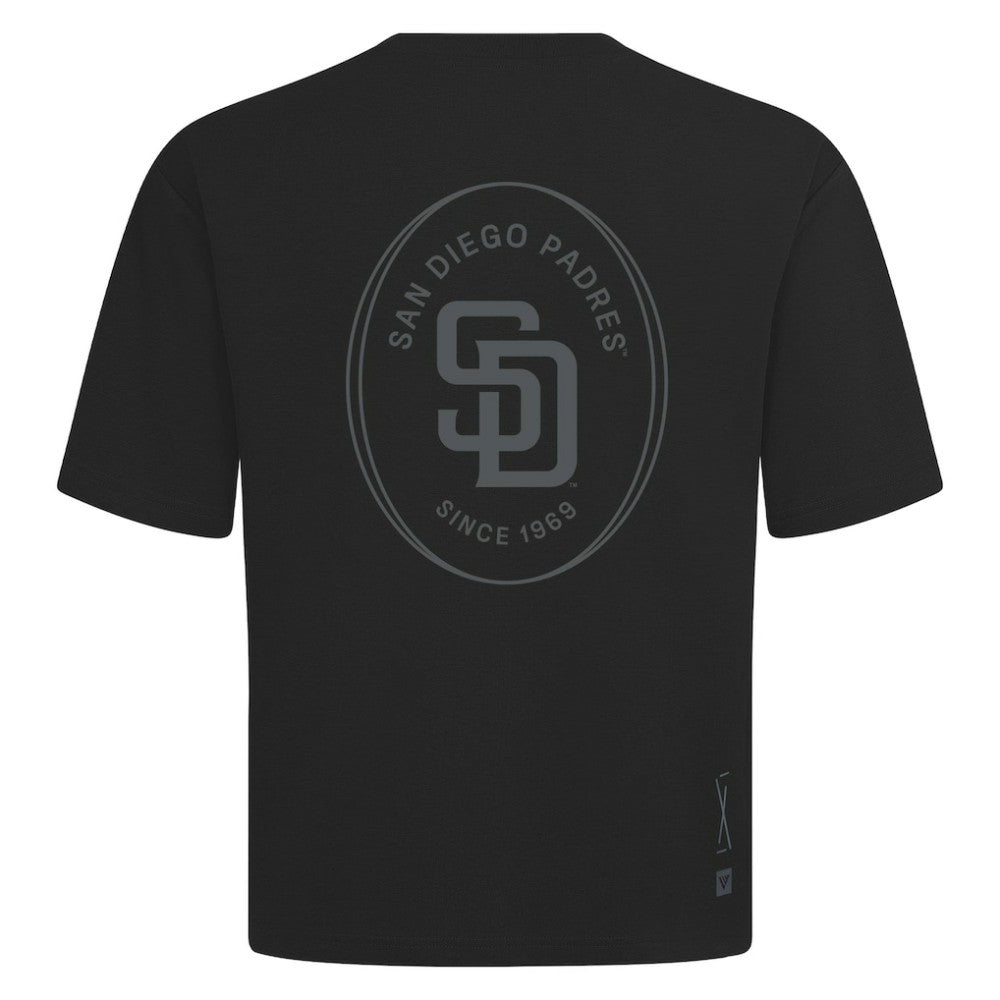 Black San Diego Padres Levelwear Signet Oversized Luxe Signature Knit T-Shirt