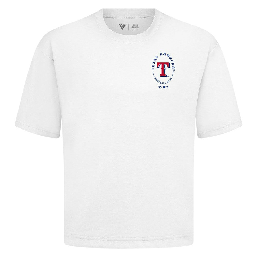 White Texas Rangers Levelwear Signet Oversized Luxe Signature Knit T-Shirt