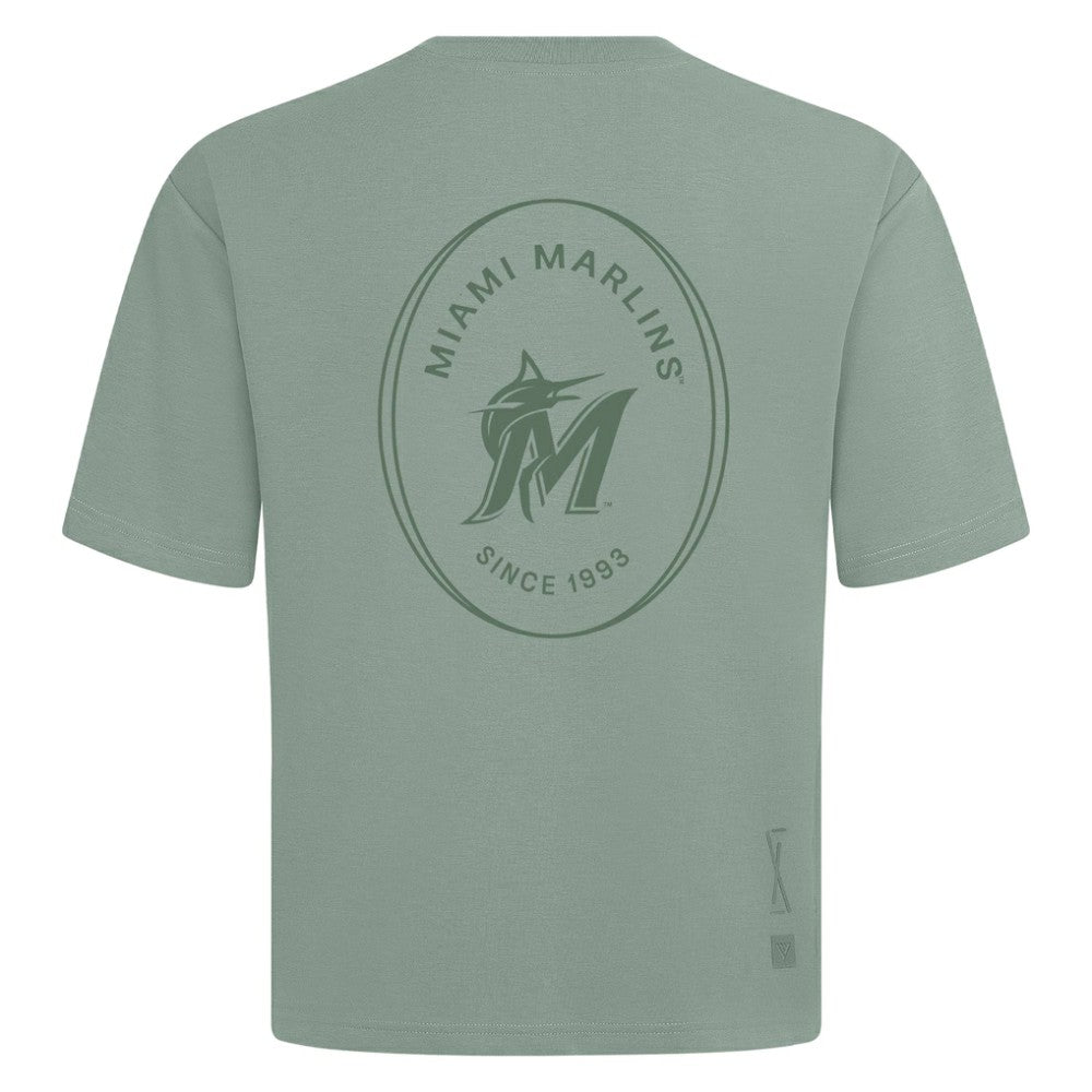 Green Miami Marlins Levelwear Signet Oversized Luxe Signature Knit T-Shirt