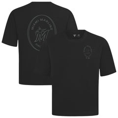 Black Miami Marlins Levelwear Signet Oversized Luxe Signature Knit T-Shirt
