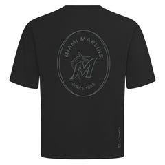 Black Miami Marlins Levelwear Signet Oversized Luxe Signature Knit T-Shirt