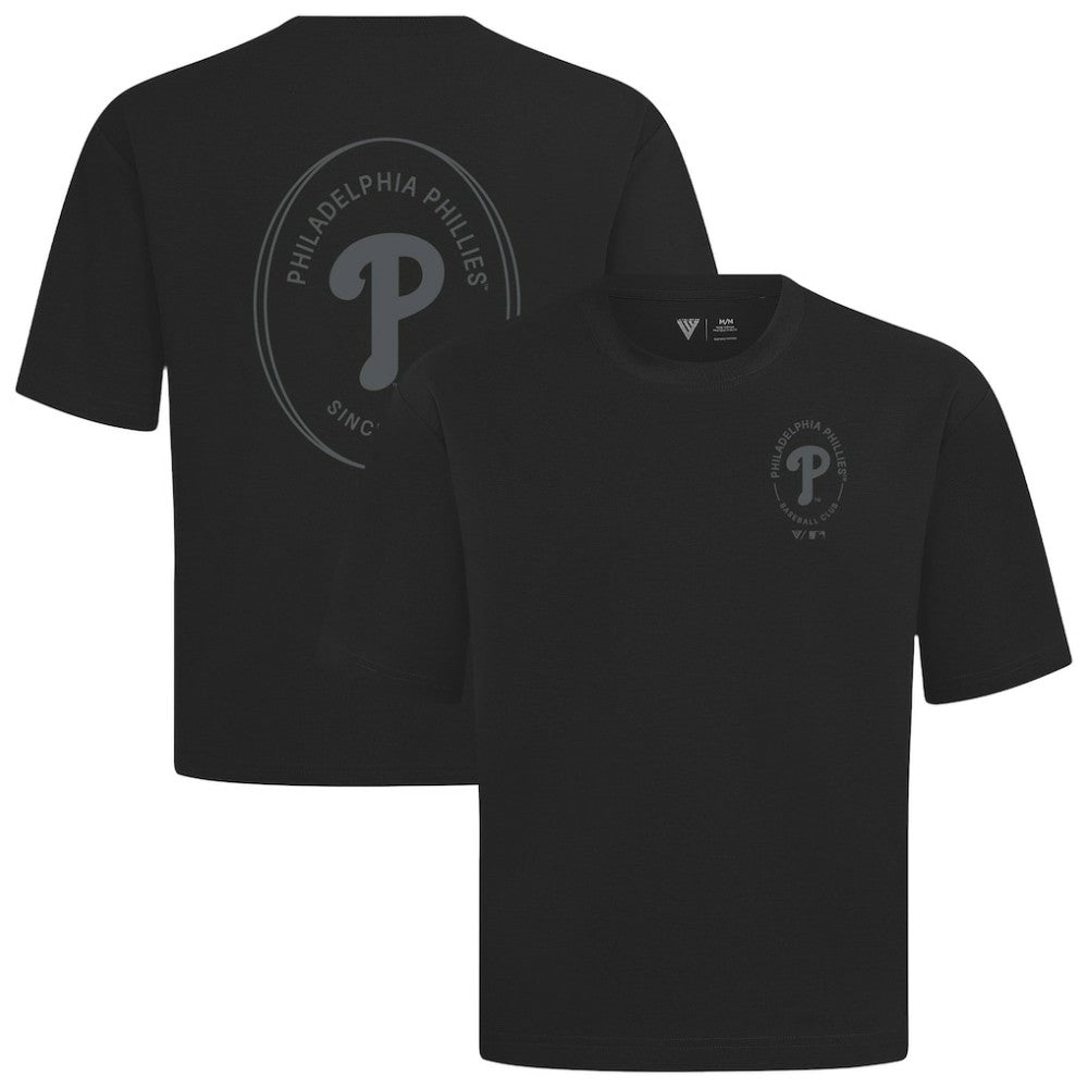 Black Philadelphia Phillies Levelwear Signet Oversized Luxe Signature Knit T-Shirt