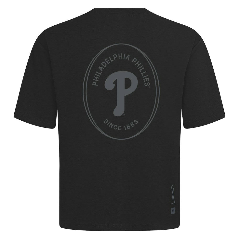 Black Philadelphia Phillies Levelwear Signet Oversized Luxe Signature Knit T-Shirt