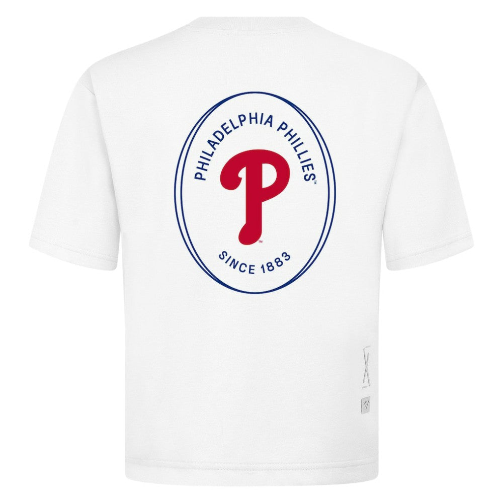 White Philadelphia Phillies Levelwear Signet Oversized Luxe Signature Knit T-Shirt